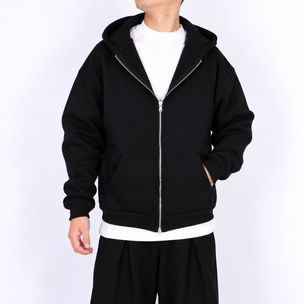 Felpa cropped zip-up