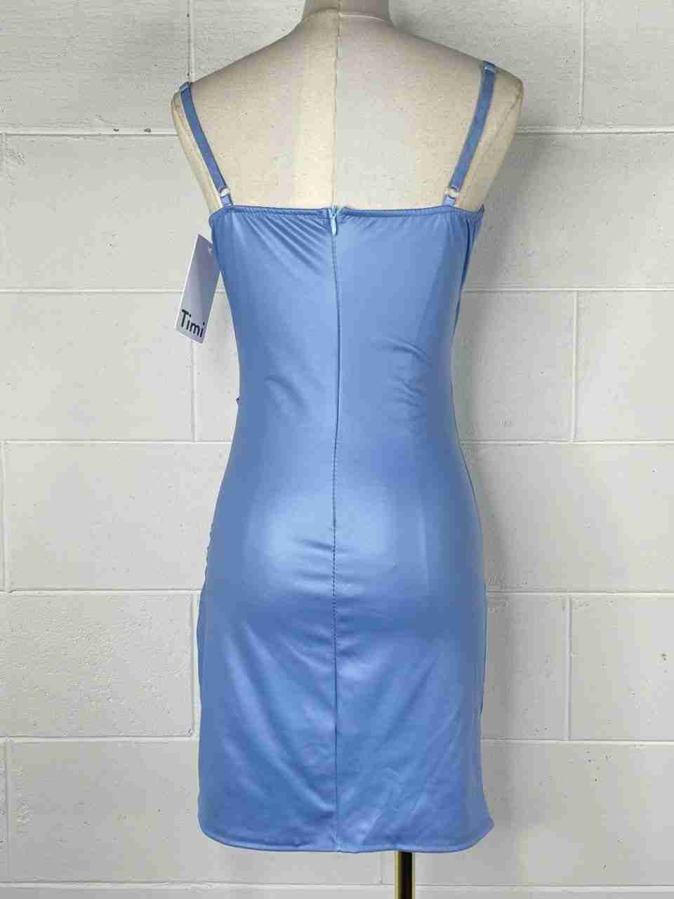 Abito drappeggiato in ecopelle