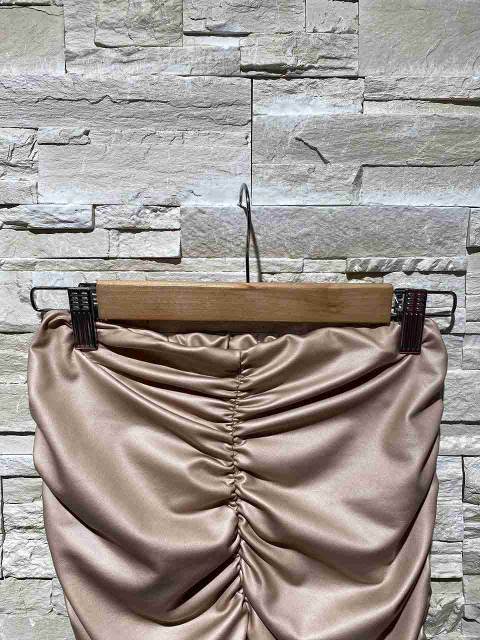 Gonna ecopelle drappeggiata