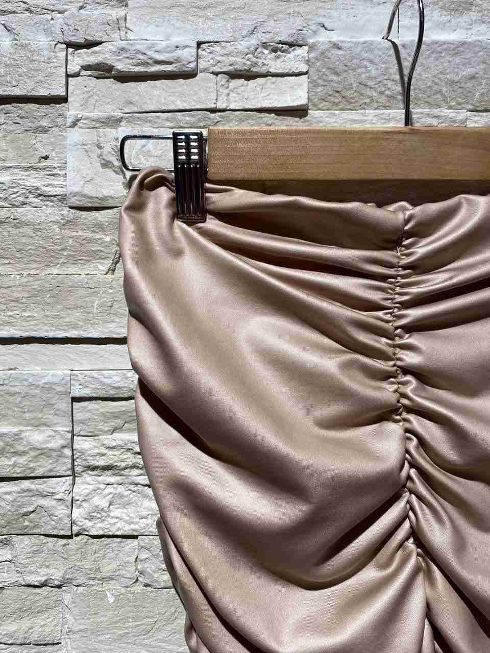 Gonna ecopelle drappeggiata