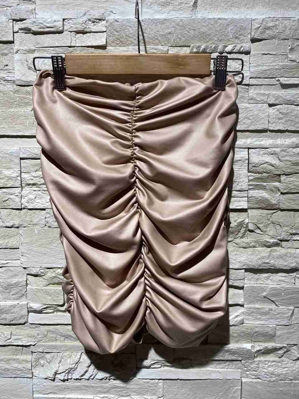 Gonna ecopelle drappeggiata