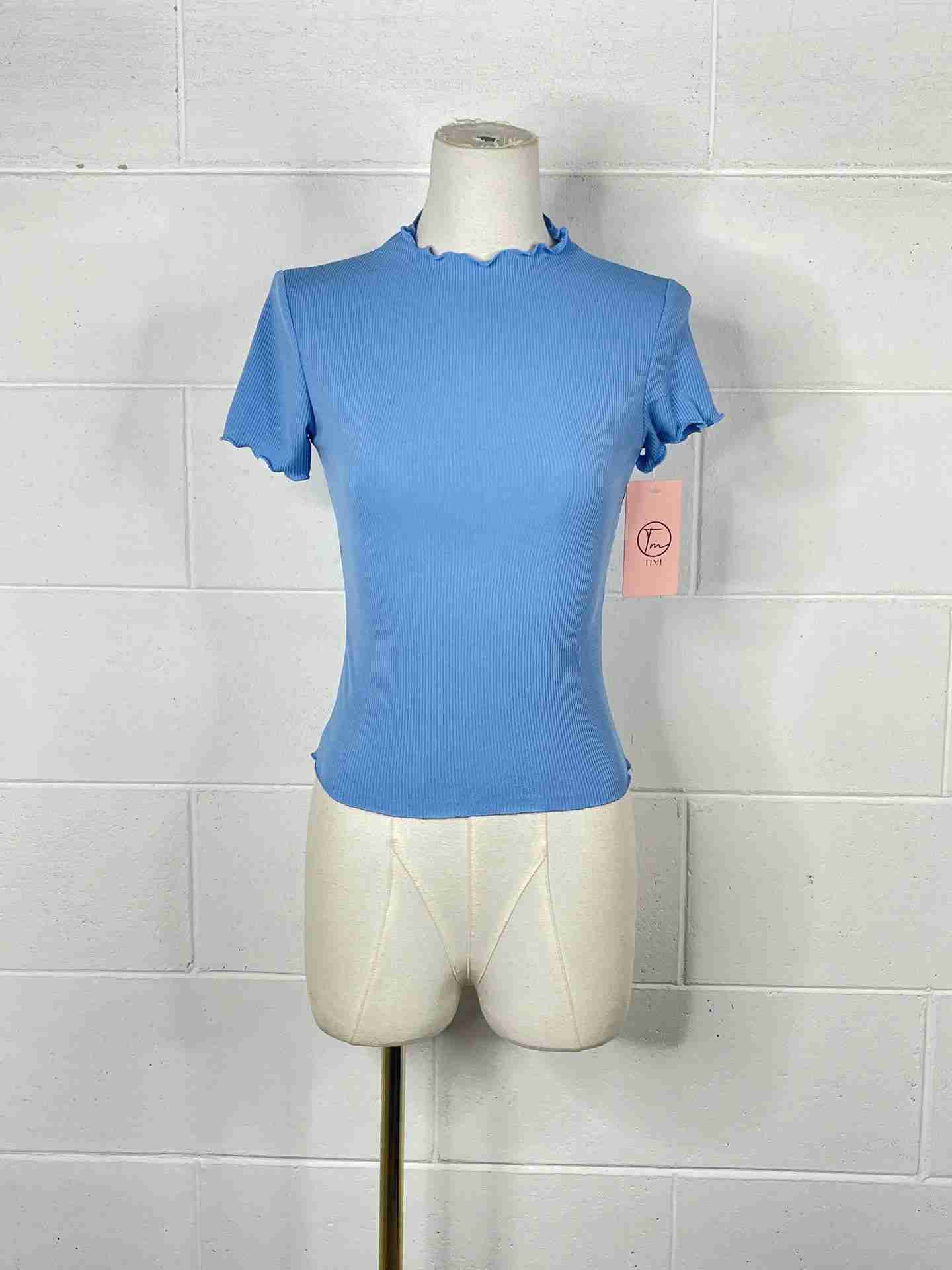 Top mezze maniche arricciate