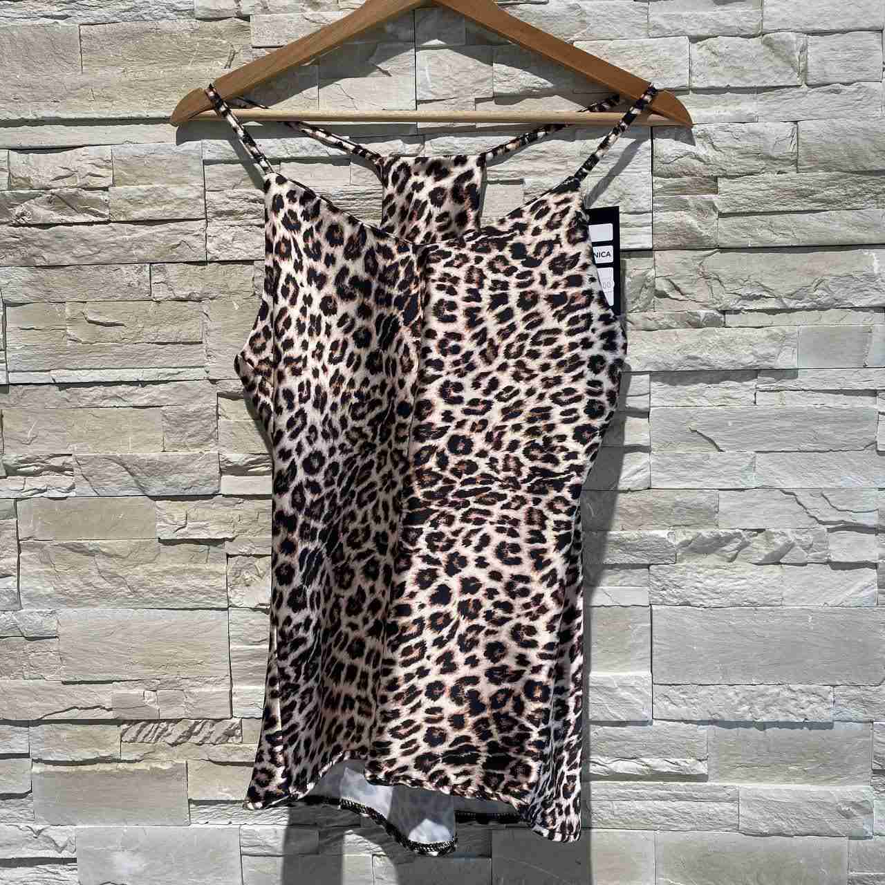 Canotta animalier in raso
