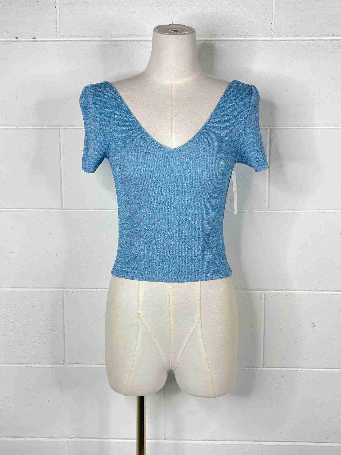 Top lurex con scollo a v