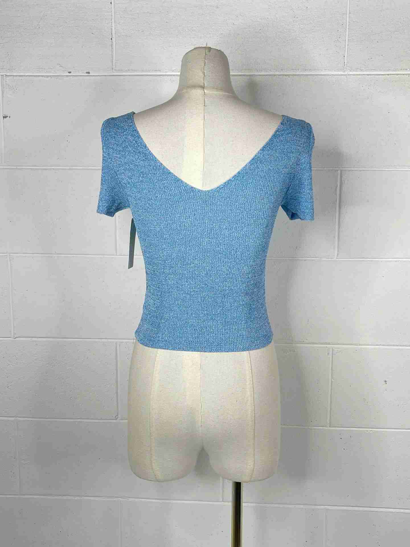 Top lurex con scollo a v