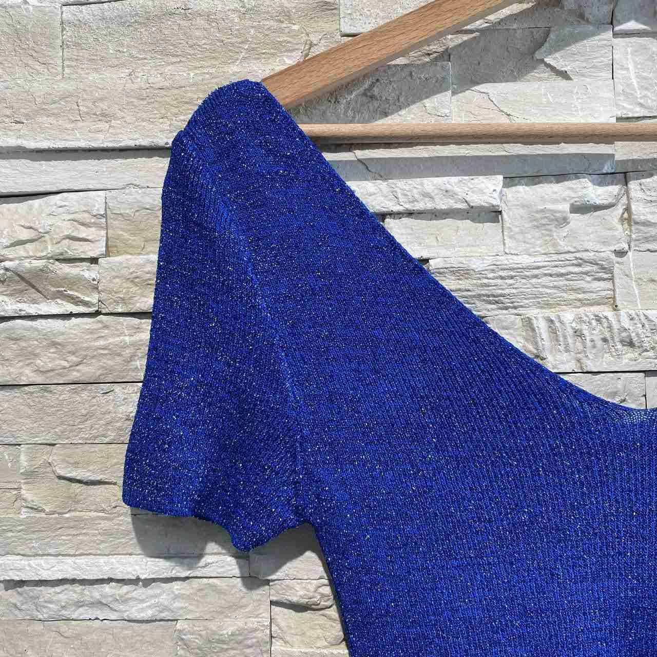 Top lurex con scollo a v