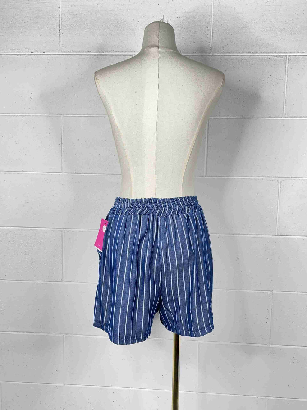Pantaloncini gessati elasticizzati