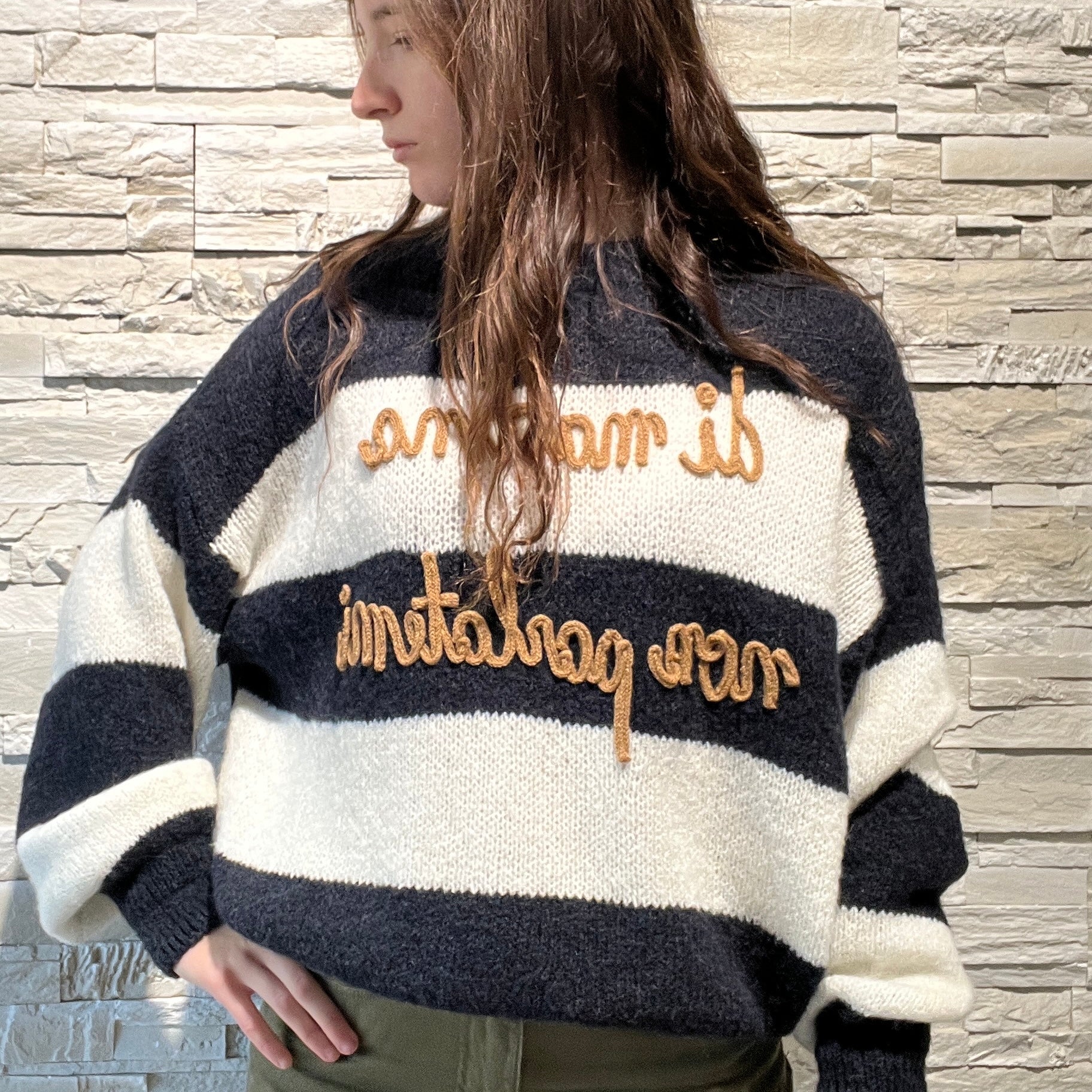 Maglione scritte iconic