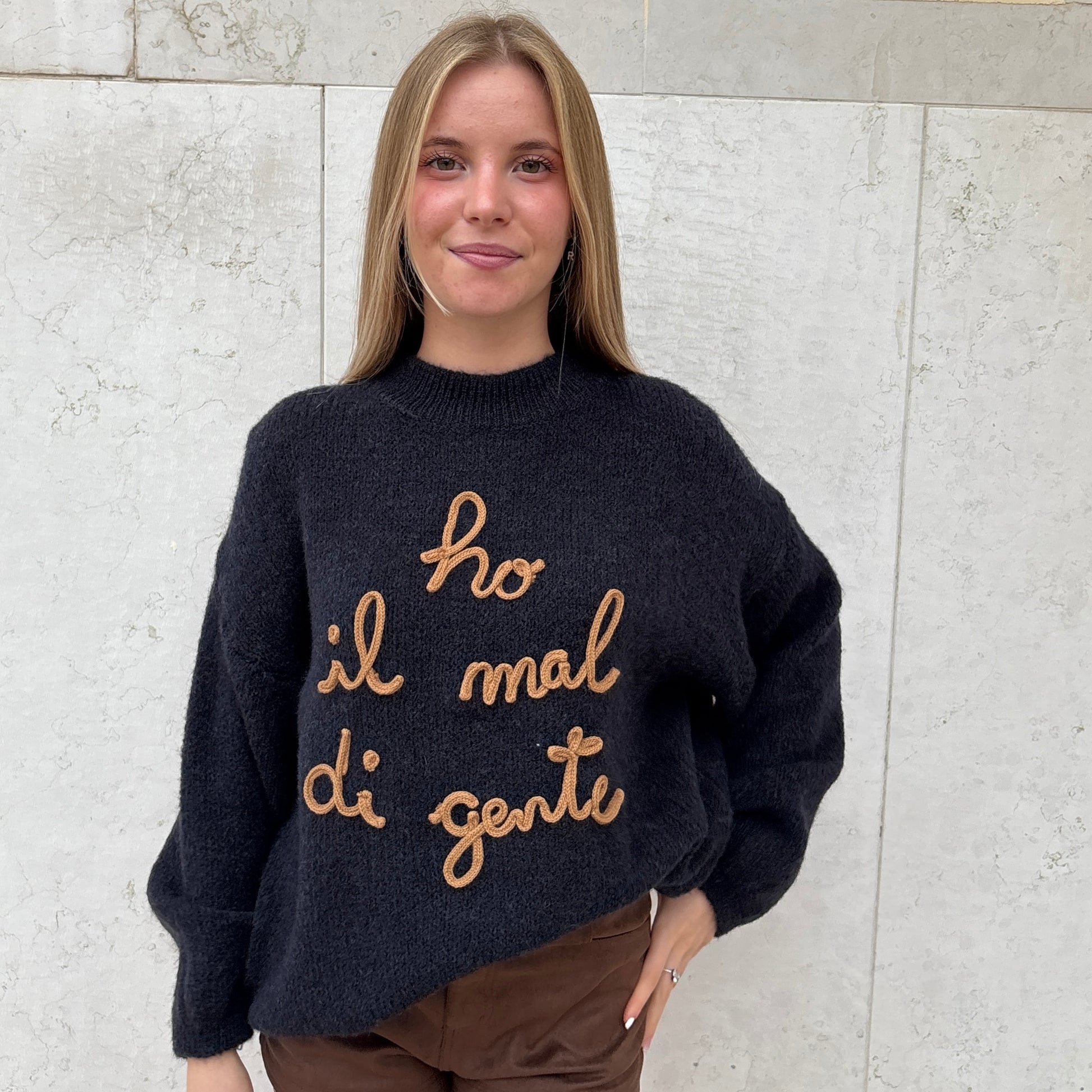 Maglione scritte iconic