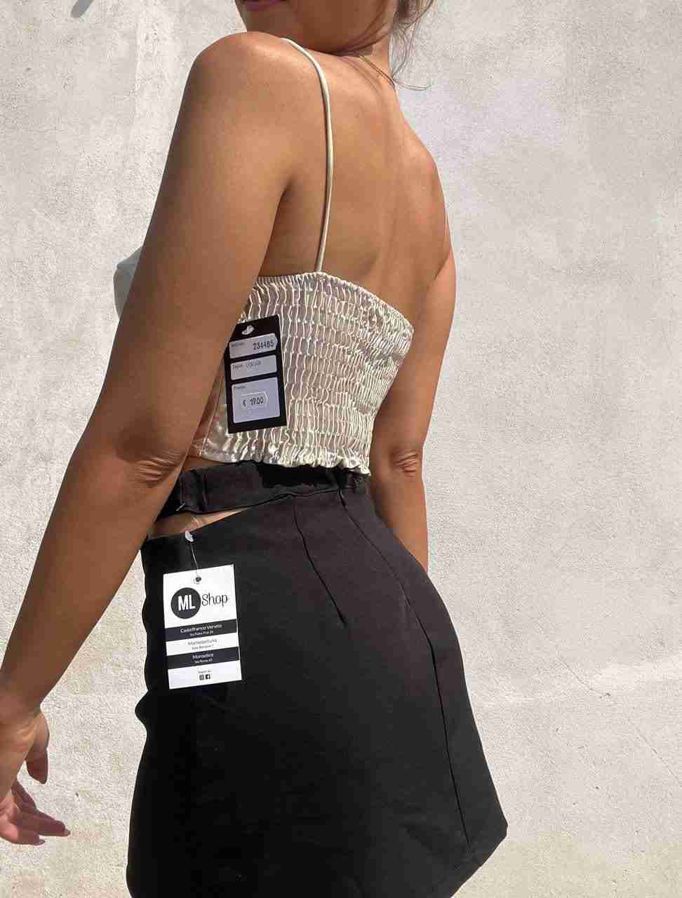 Top corsetto satinato