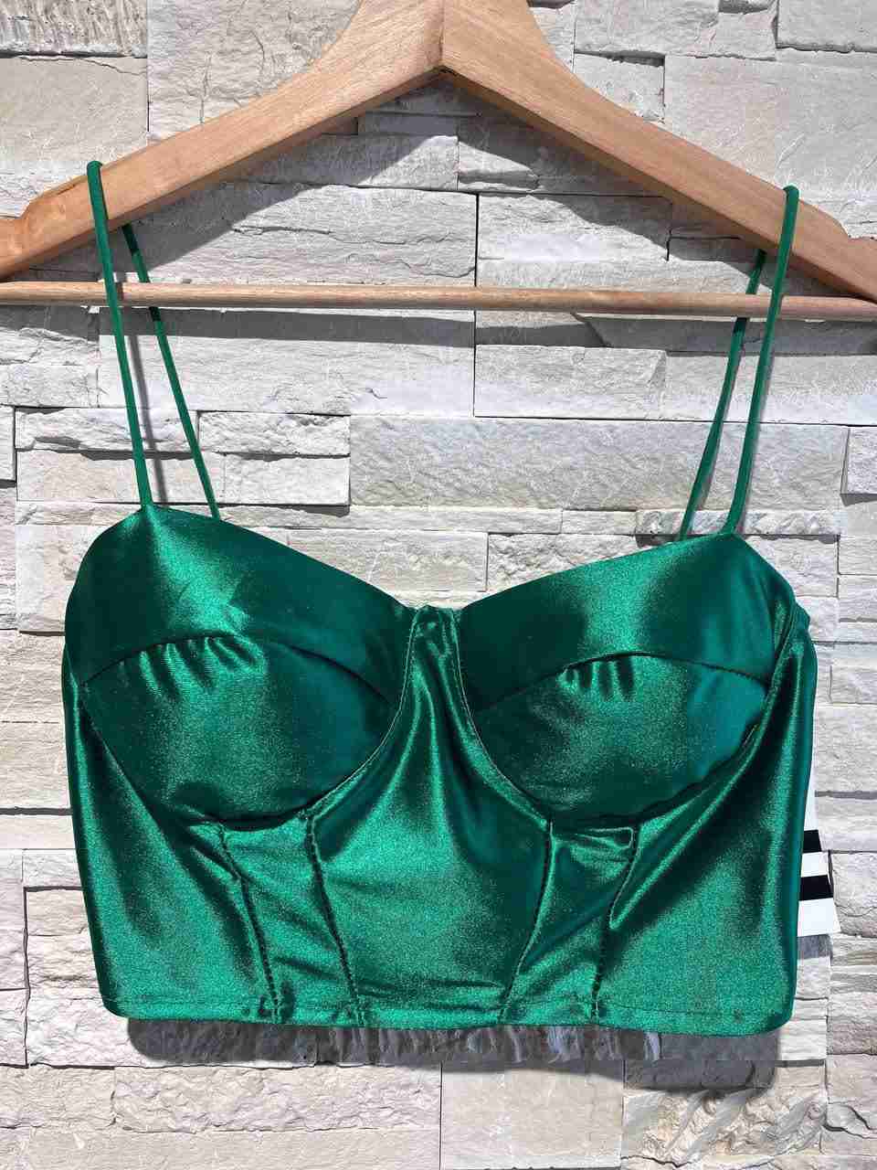 Top corsetto satinato