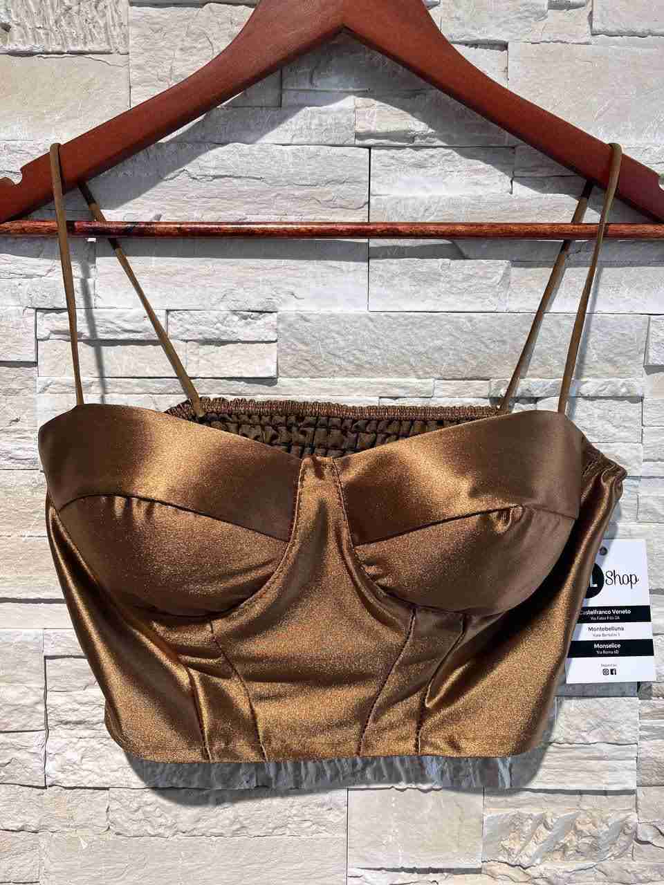 Top corsetto satinato