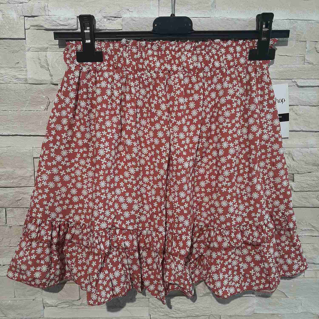 Gonna in viscosa con balza