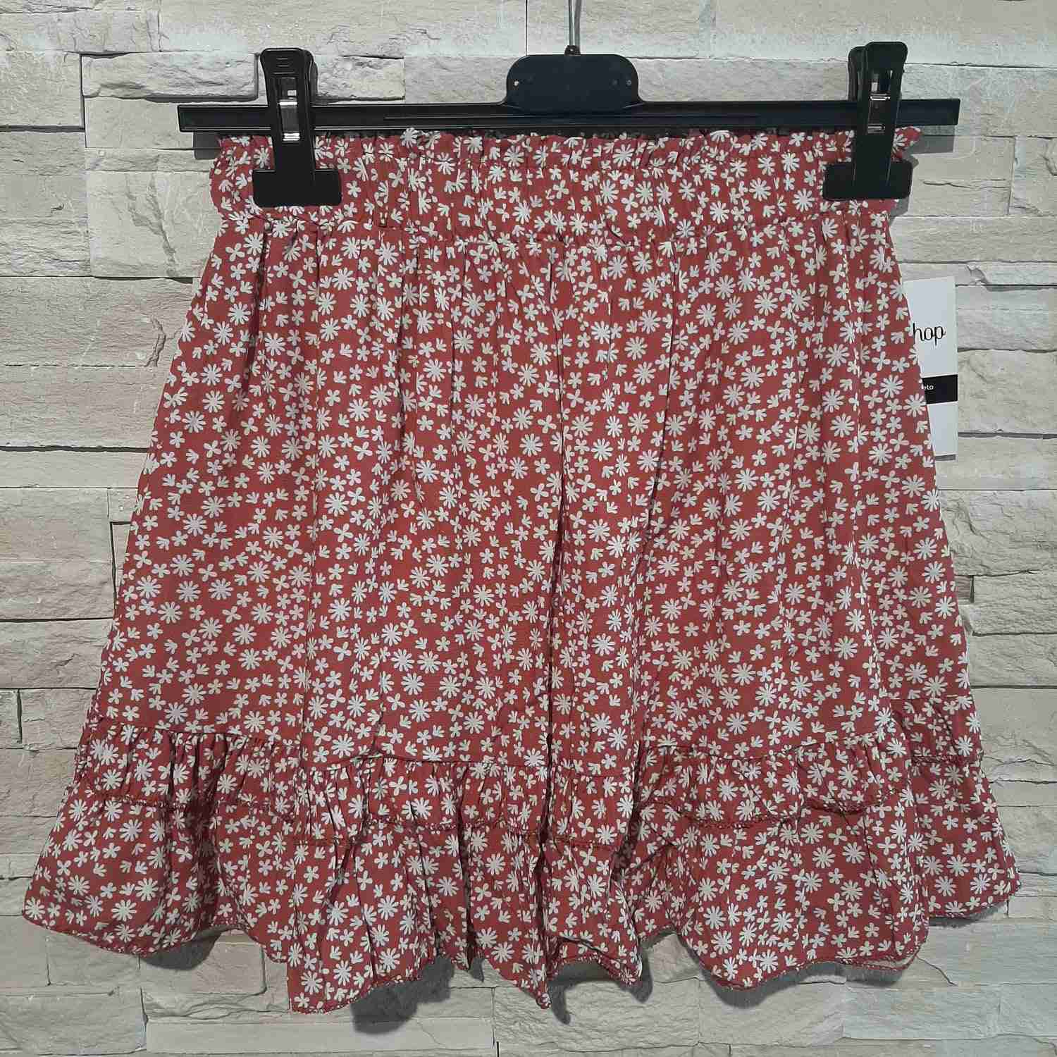 Gonna in viscosa con balza