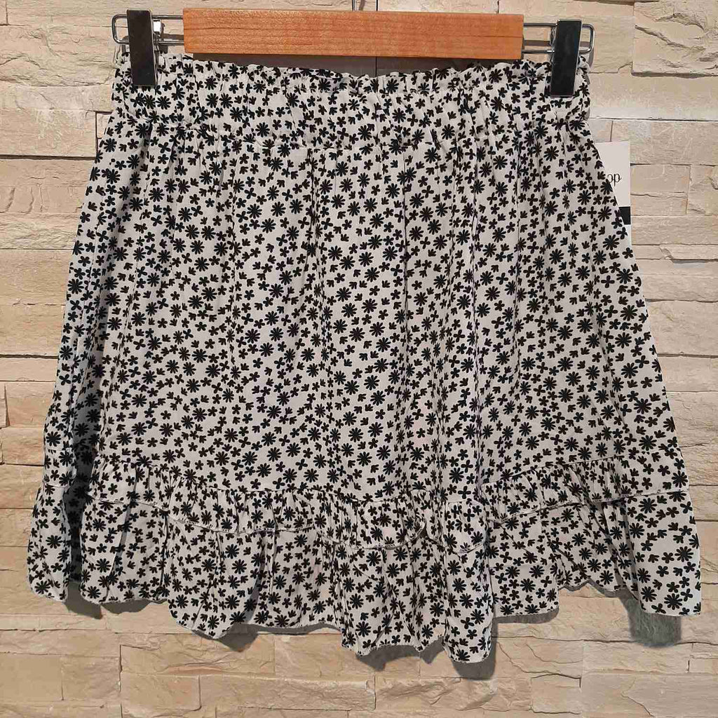 Gonna in viscosa con balza