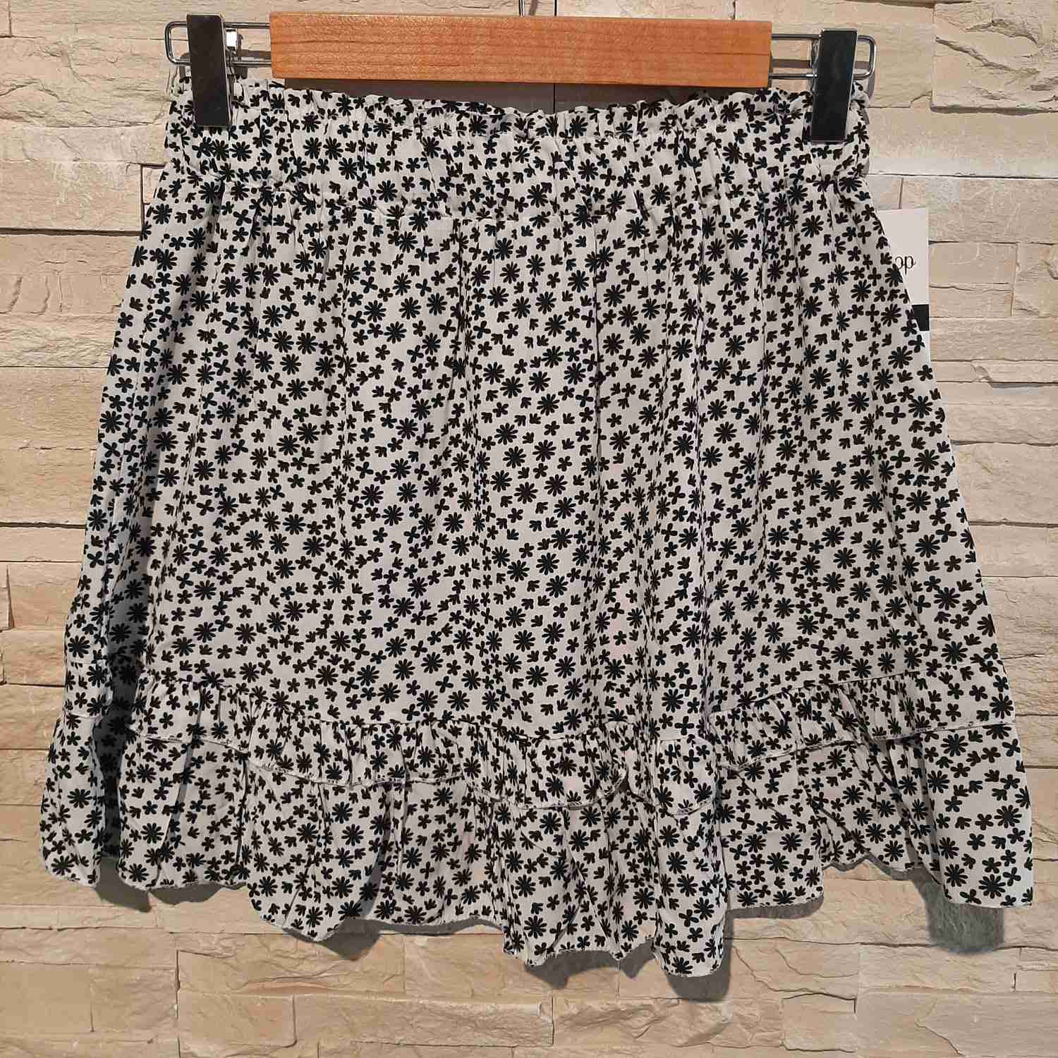 Gonna in viscosa con balza