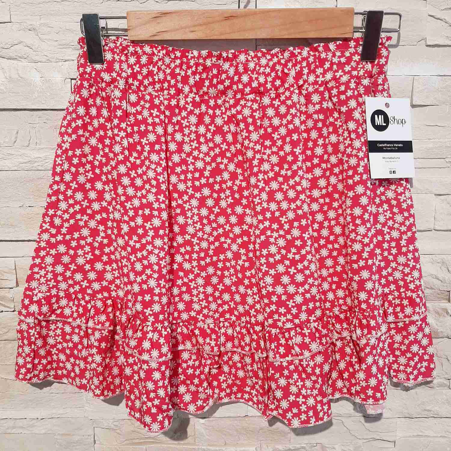 Gonna in viscosa con balza