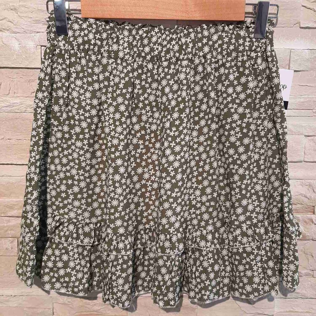 Gonna in viscosa con balza