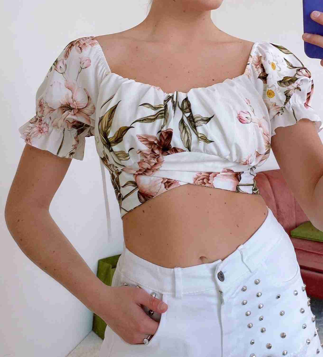 Top in fantasia floreale