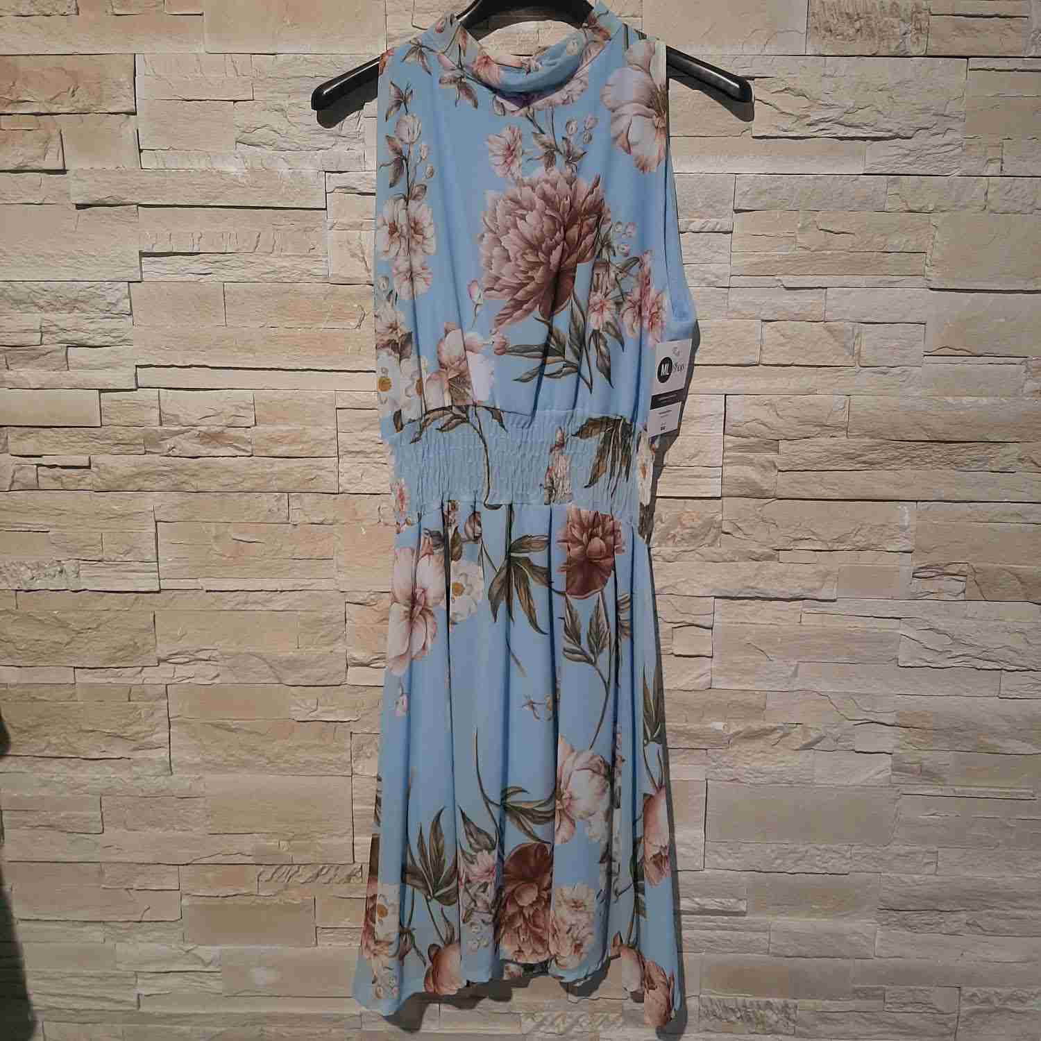 Vestito con scollatura all'americana in fantasia floreale