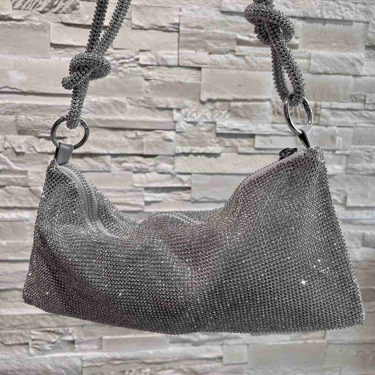 Borsa a mezzalunna brillantinata