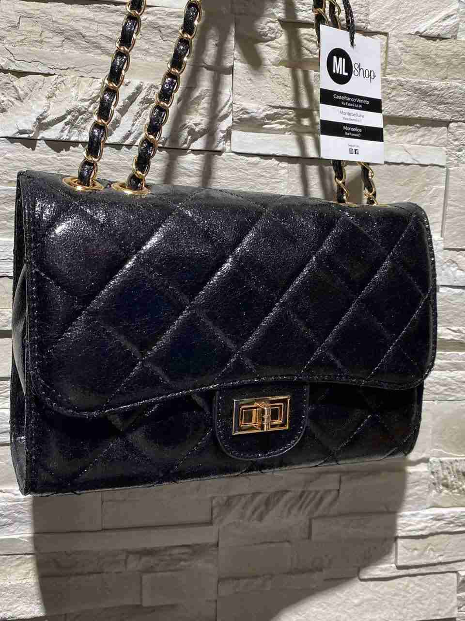 Borsetta rettangolare effetto vernice