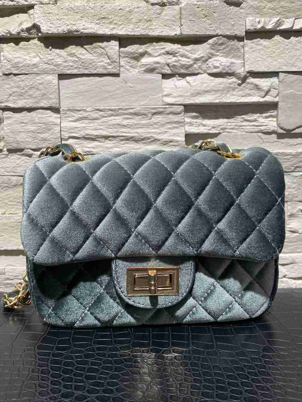 Borsetta a bauletto in ciniglia