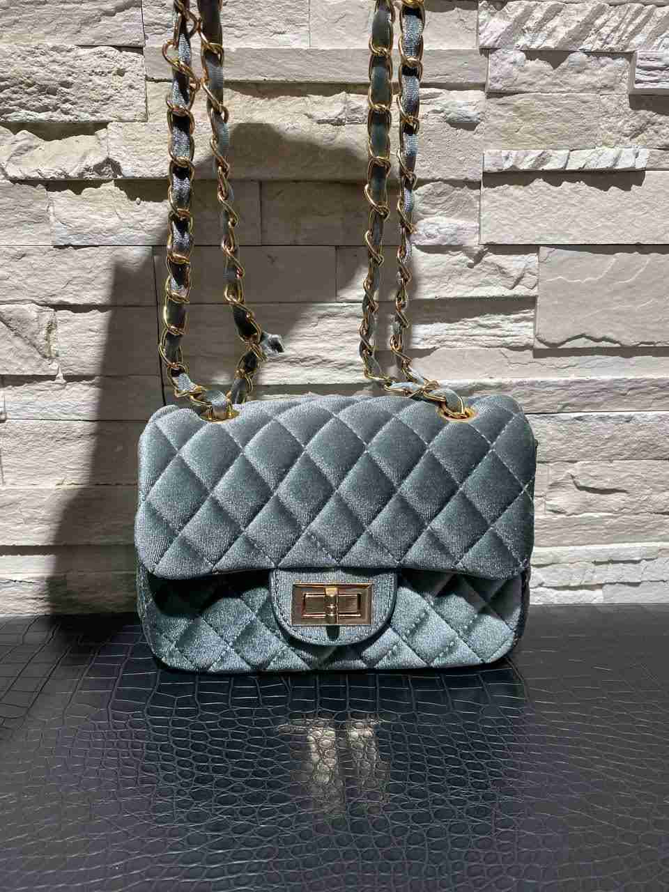 Borsetta a bauletto in ciniglia