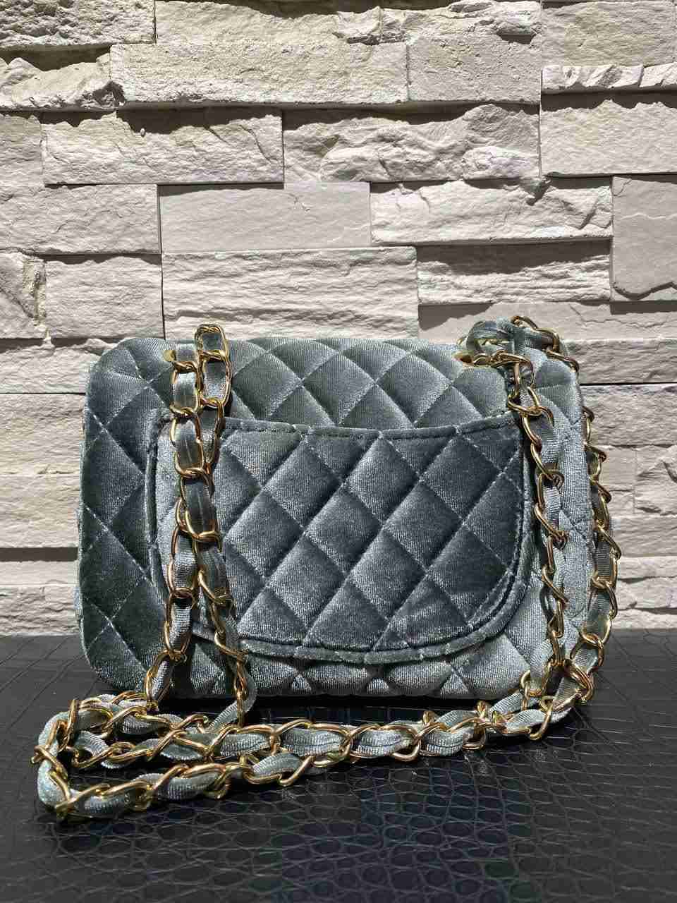 Borsetta a bauletto in ciniglia