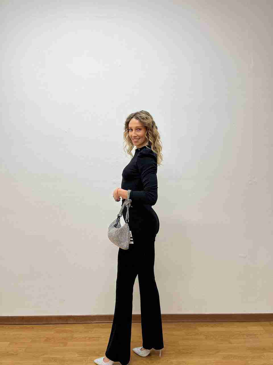 Leggins a zampa in lurex