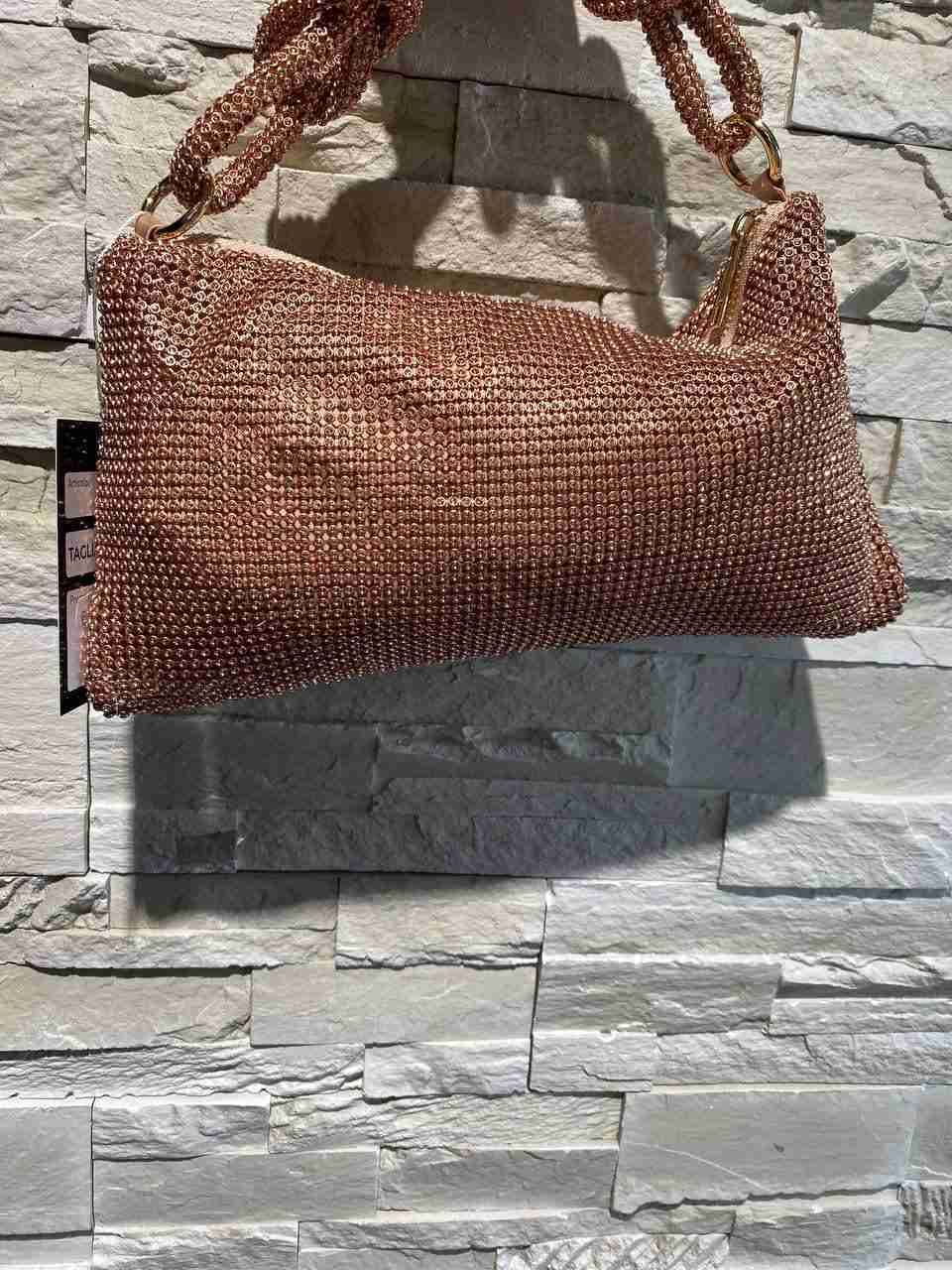 Borsetta strass mini con manico nodato