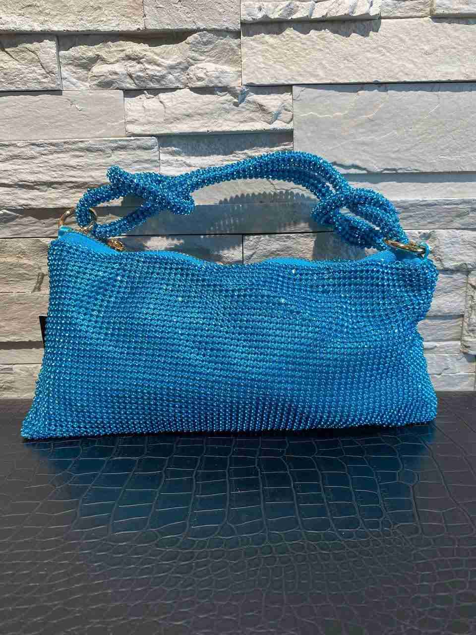 Borsetta strass mini con manico nodato