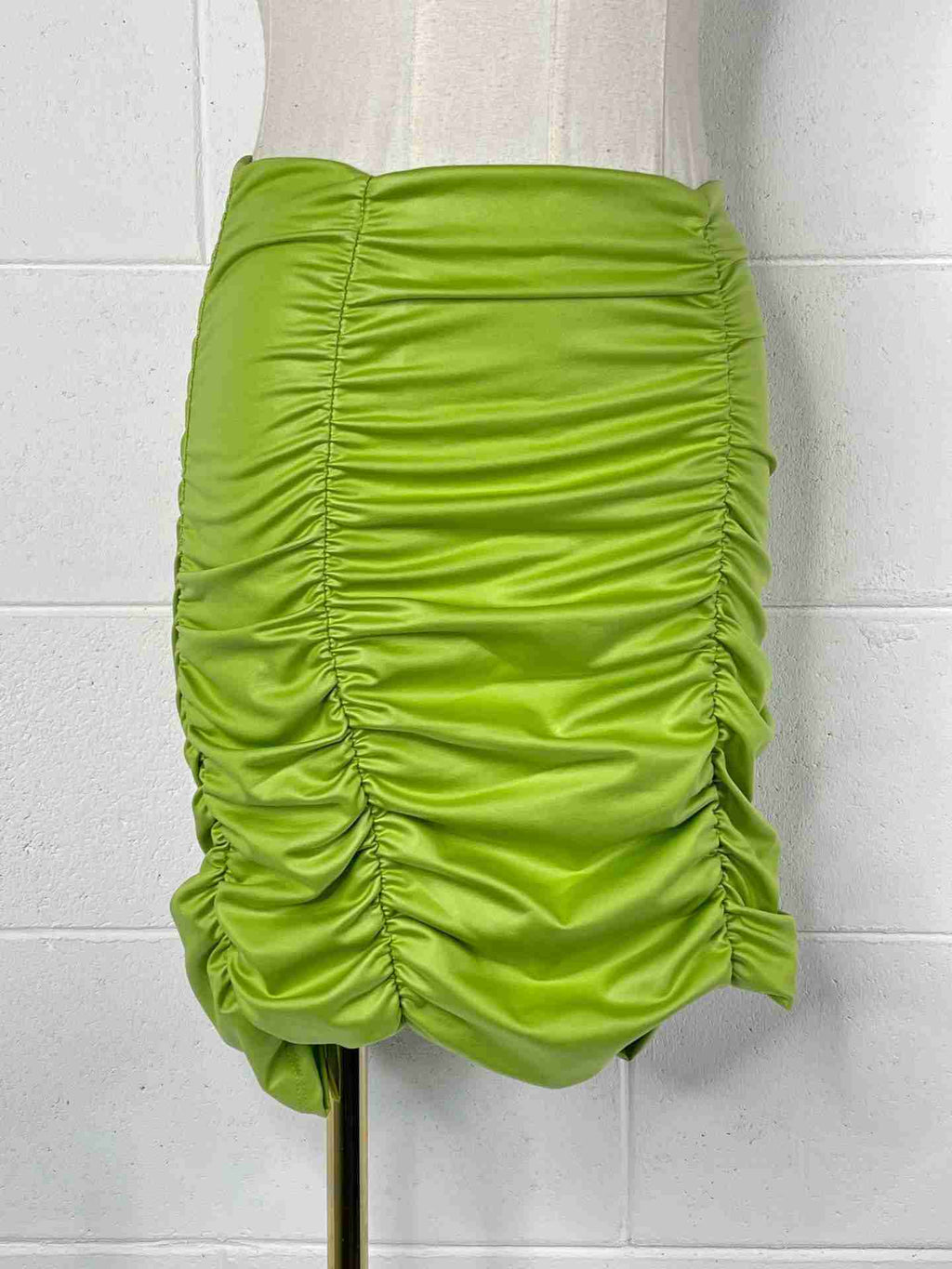 Gonna ecopelle drappeggiata