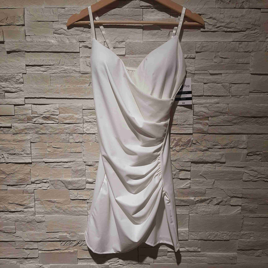 Abito drappeggiato in ecopelle