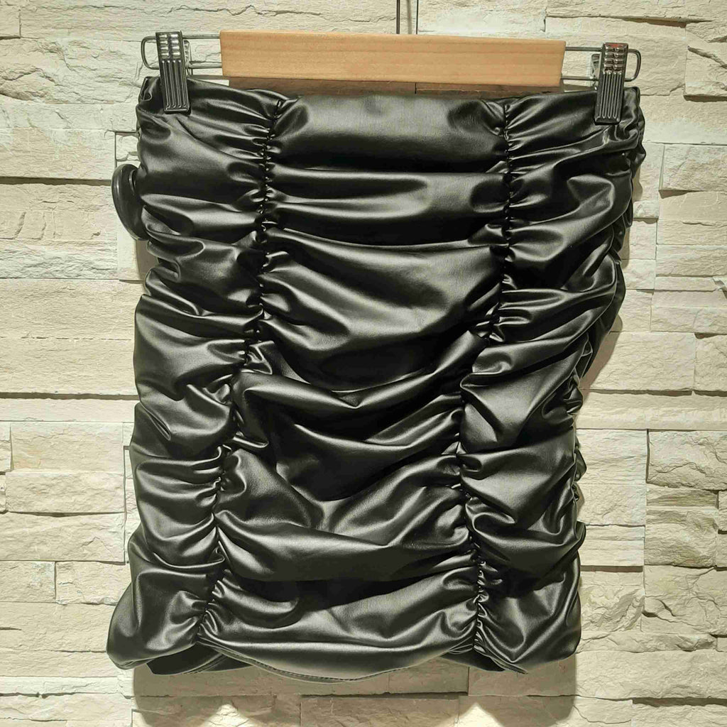 Gonna ecopelle drappeggiata