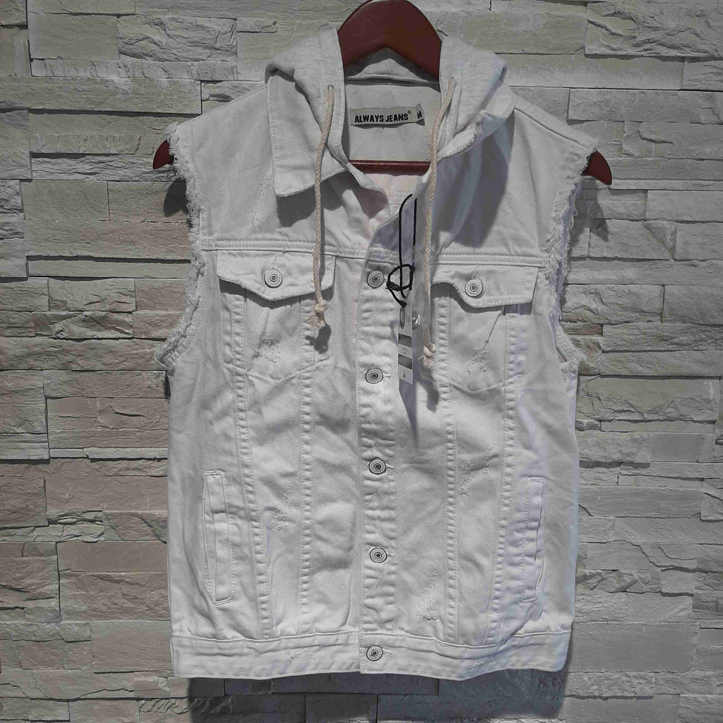 Gilet in jeans bianco