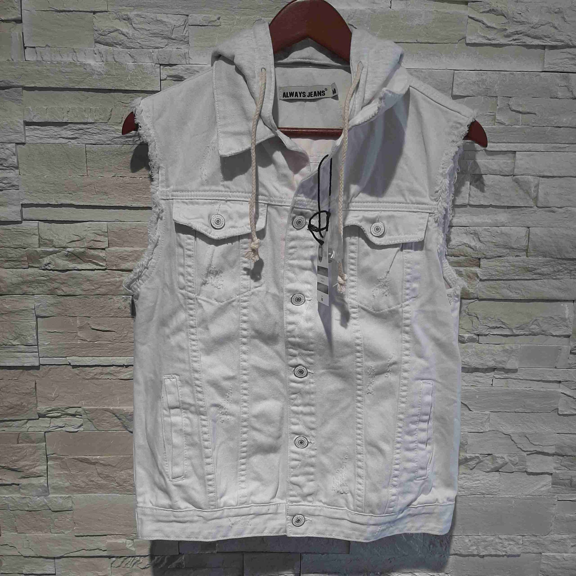 Gilet in jeans bianco