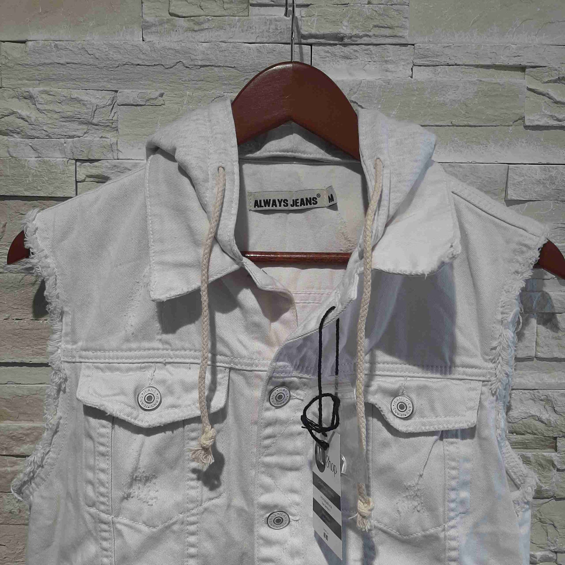 Gilet in jeans bianco