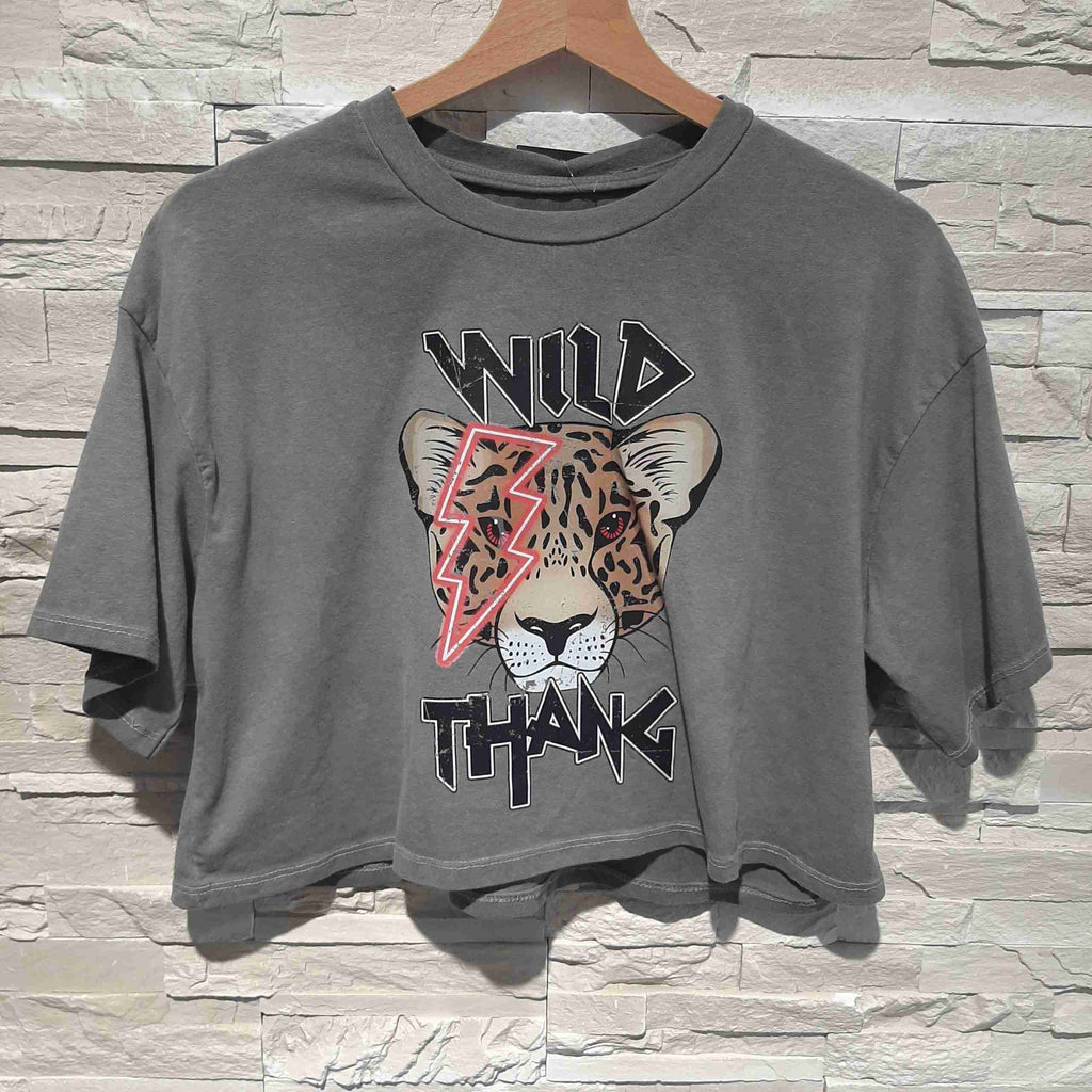 T-shirt crop con stampa