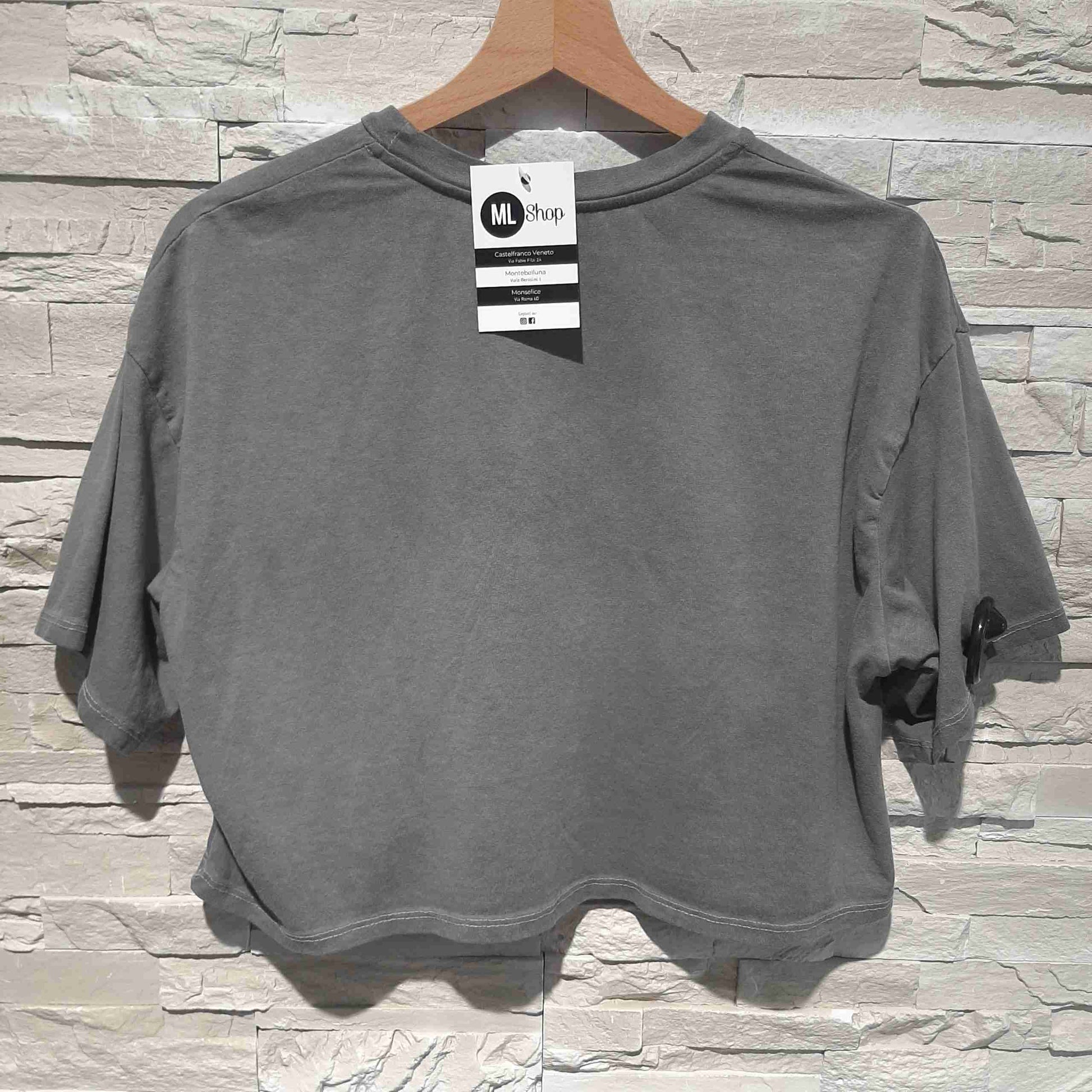 T-shirt crop con stampa