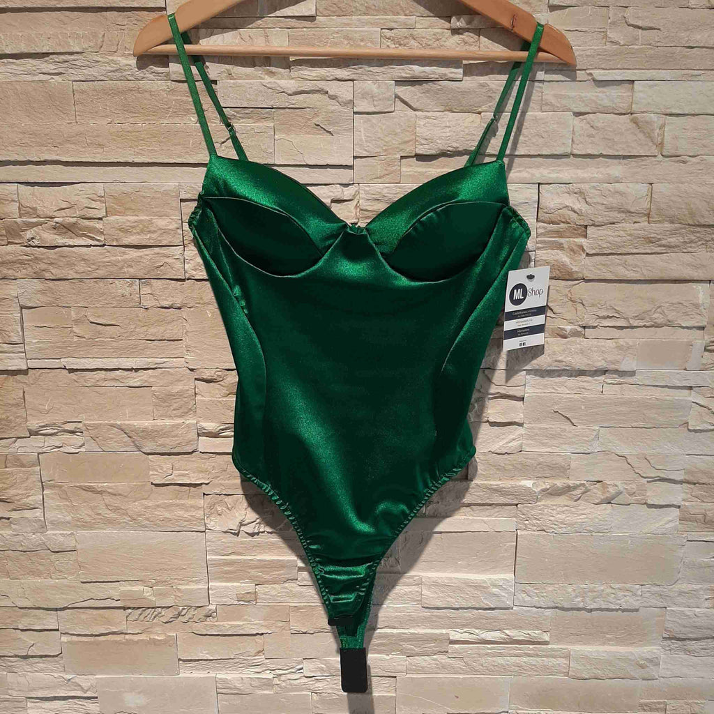 Body a corsetto in raso