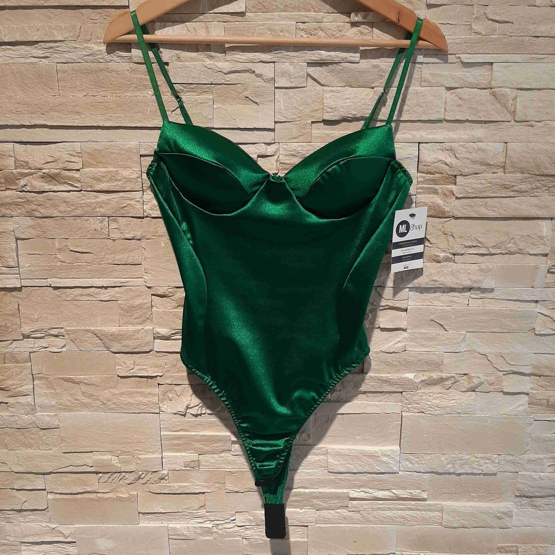 Body a corsetto in raso