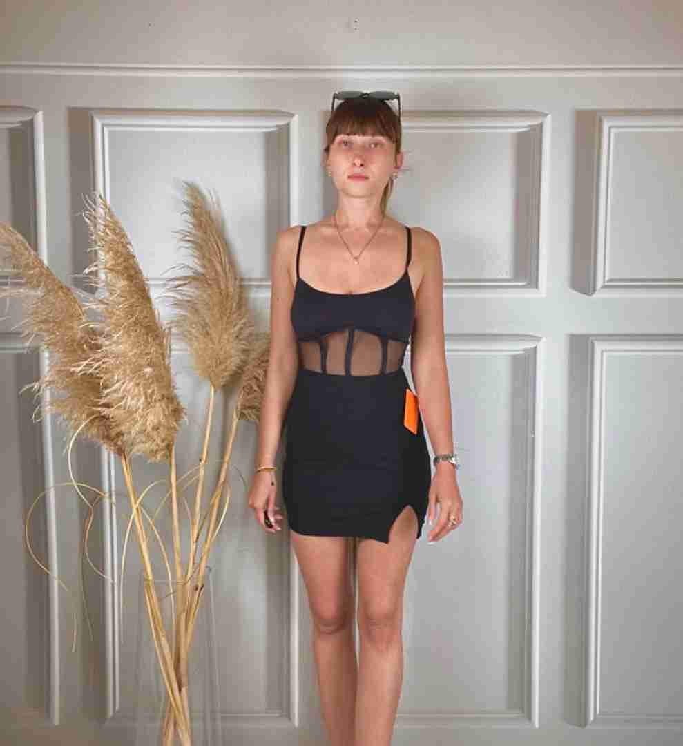 Gonna a costine con mini spacco