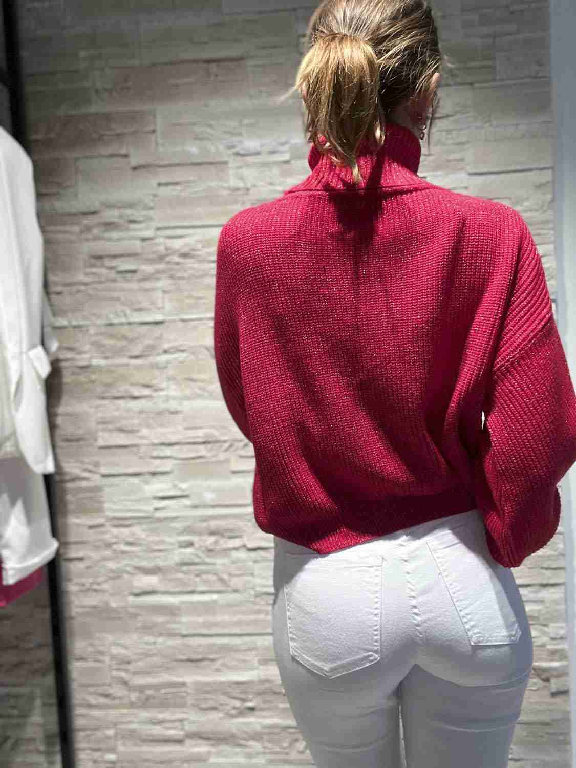 Maglione dolcevita lurex