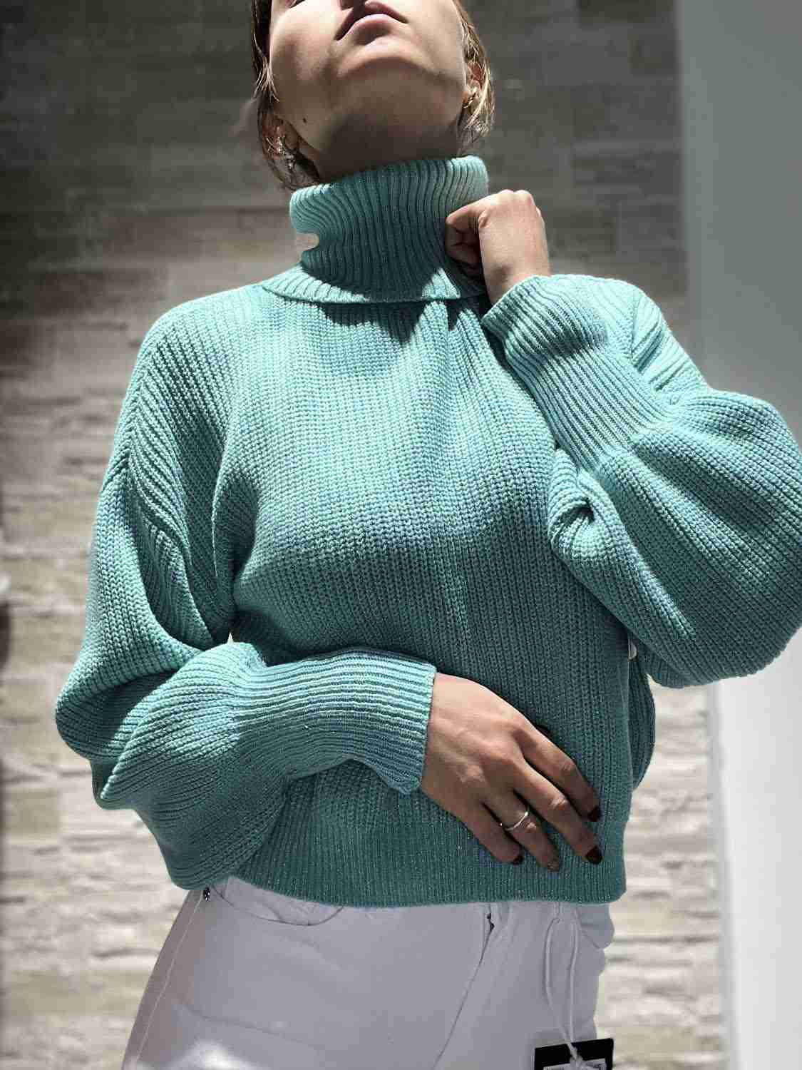 Maglione dolcevita lurex