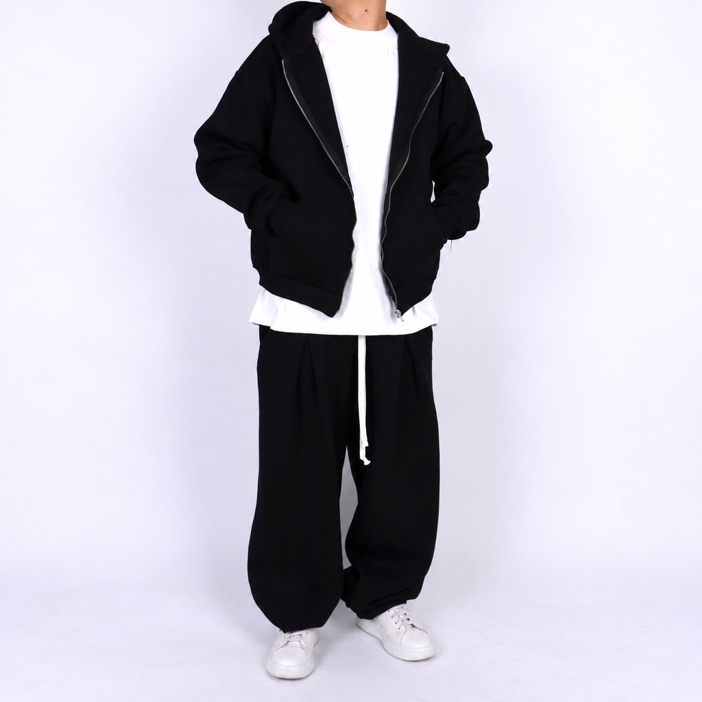 Felpa cropped zip-up