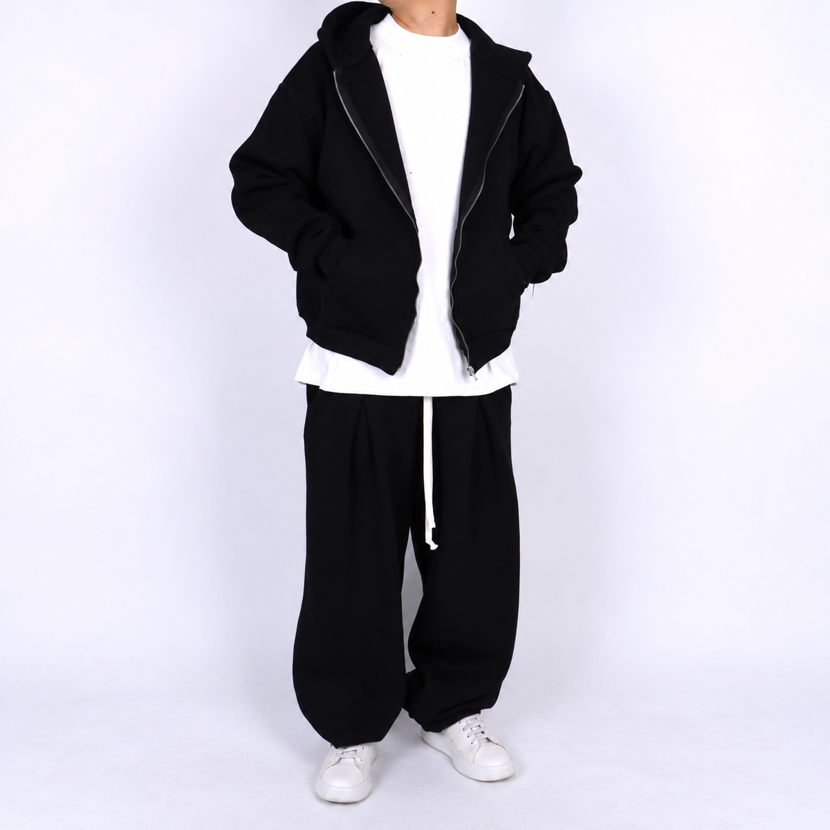 Felpa cropped zip-up