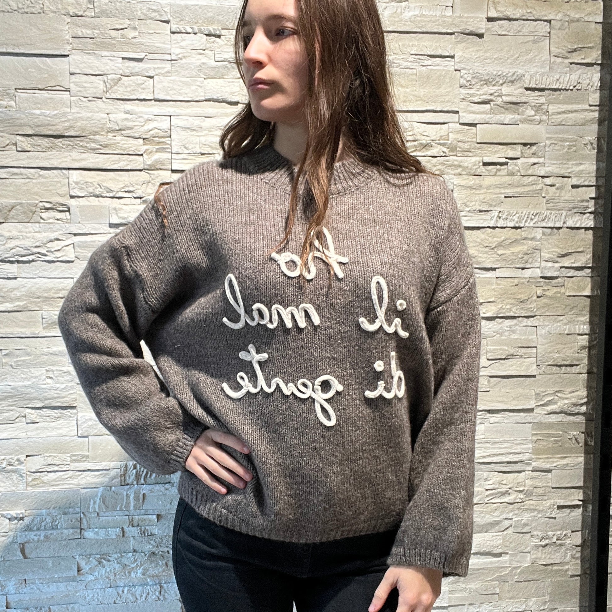 Maglione scritte iconic