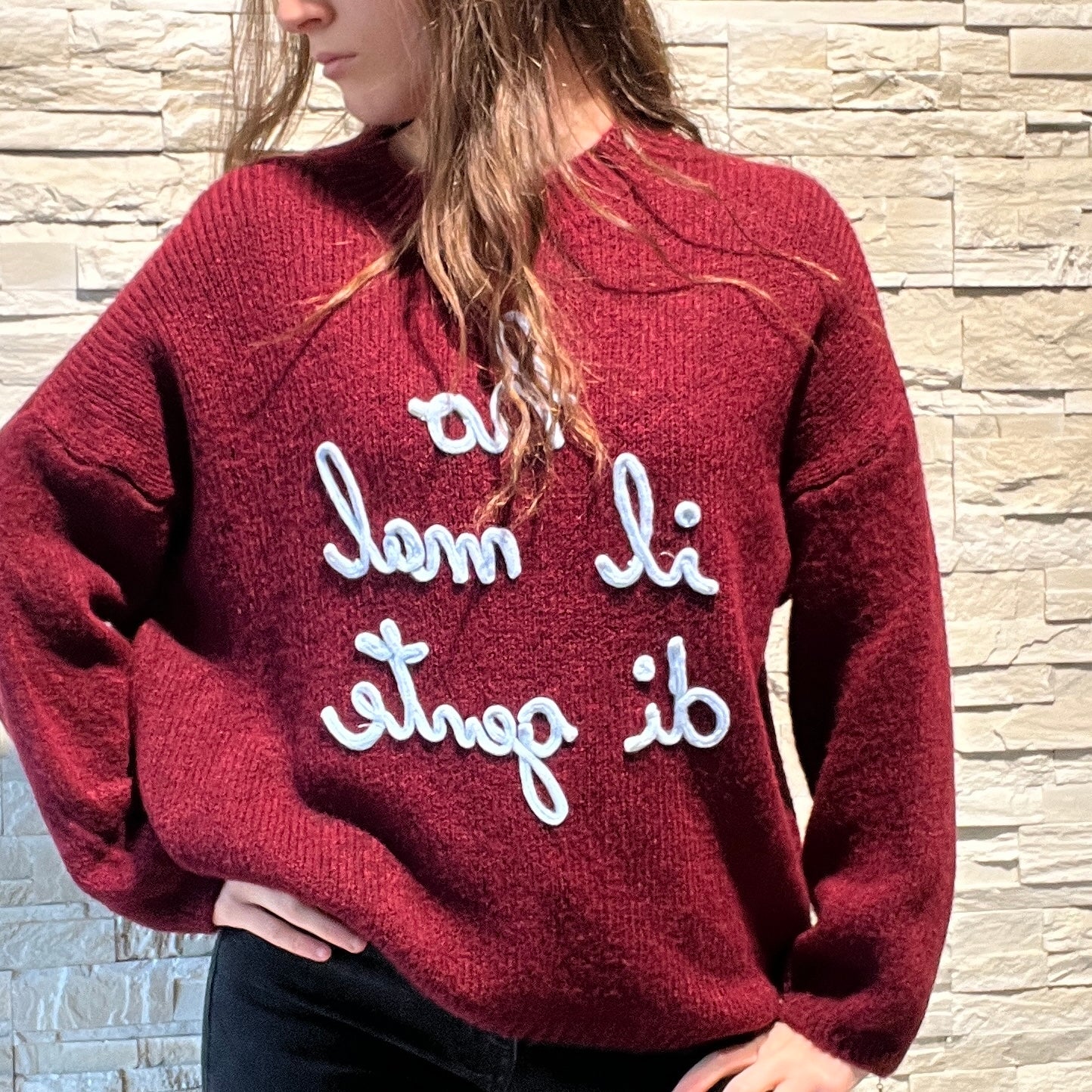 Maglione scritte iconic