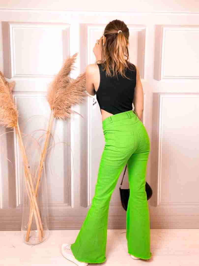Jeans a zampa verdi